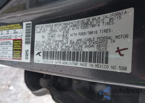 2015 Toyota Tacoma Double Cab/Trd Pro from USA, damaged, VIN 3TMLU4EN1FM197859